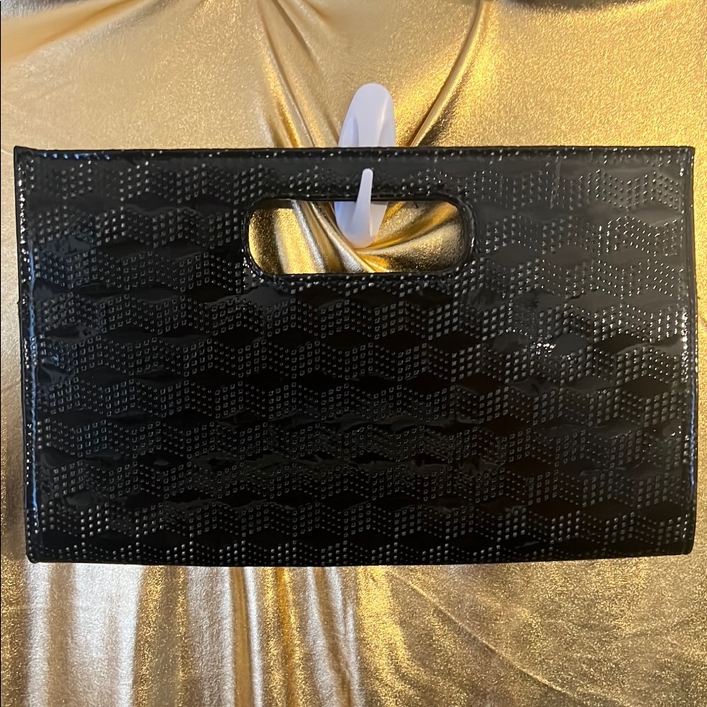 Elegant Black Textured Clutch